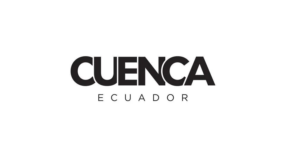 Cuenca in the Ecuador emblem. The design features a geometric style, vector.. Illustrazione stock