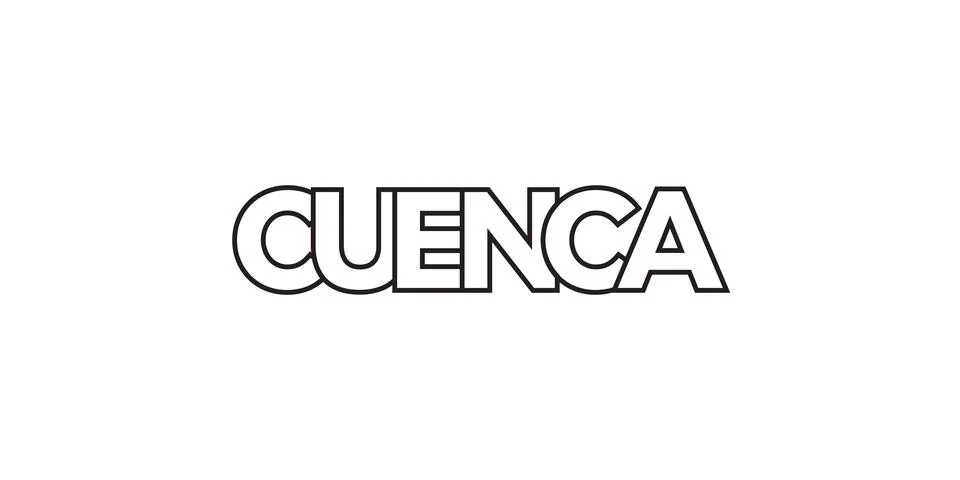 Cuenca in the Ecuador emblem. The design features a geometric style, vector.. Illustrazione stock