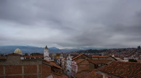 Cuenca, Ecuador. Sunrise. View on old town. 4K motion time lapse Stock Footage 63854103
