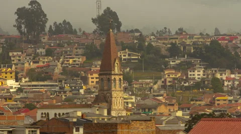 Cuenca, Ecuador. View on old town and mountain behind. 4K time lapse Stock Footage 63911585