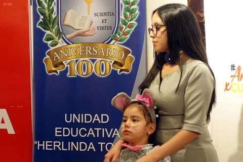  CUENCA PRESS CONFERENCE 100 YEAR ANNIVERSARY HERLINDA Cuenca,Ecuador Apr... Stock-Fotos