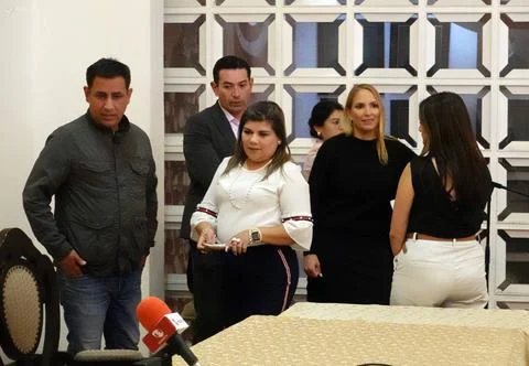  CUENCA-RUEDA PRENSA-TEMA SEGURIDAD-CARNAVAL Cuenca,Ecuador 5 de febrero d... Stock Photos