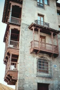 Cuenca, Spain 11 October , 2017. Many casas colgadas are built right up to th Stock Photos