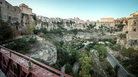 Cuenca, Spain 11 October , 2017. Panorama View from SAN PABLO BRIDGE IN THE H Foto stock
