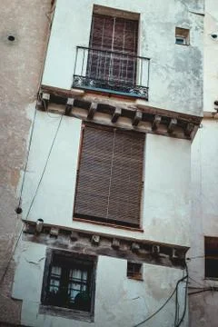 Cuenca, Spain 11 October , 2017. Many casas colgadas are built right up to th Stock Photos