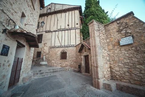 Cuenca, Spain 11 October , 2017. Many casas colgadas are built right up to th Stock Photos
