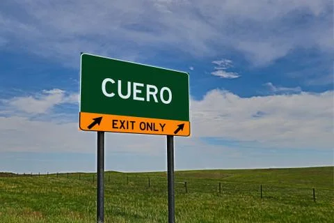 CUERO US Highway Exit Only Sign Stock Photos