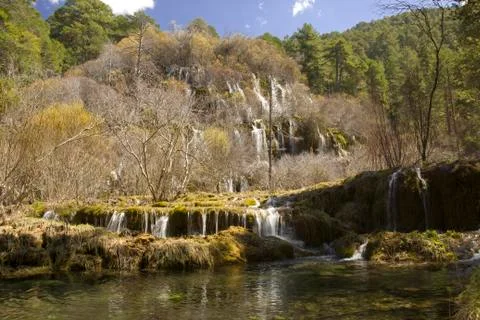Cuervo cascade, cuenca, spain Stock Photos