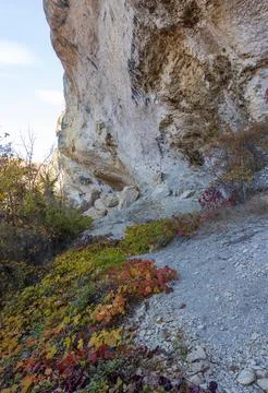 Cuesta is a mountainous area, studying the structure of canyons of volcanic o Stock Photos