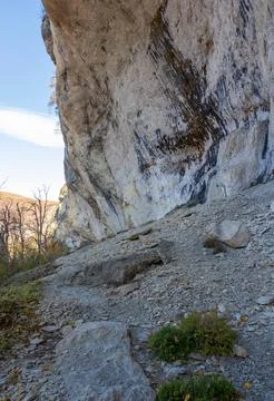 Cuesta is a mountainous area, studying the structure of canyons of volcanic o Stock Photos