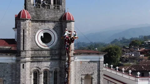 Cuetzalan dance of the flyers ceremony Stock Footage 202089550
