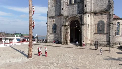 Cuetzalan dance of the flyers ceremony Stock Footage 202089577