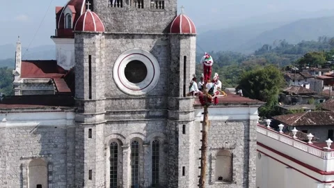 Cuetzalan dance of the flyers ceremony Stock Footage 202089721