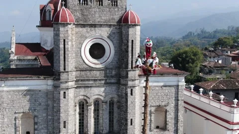 Cuetzalan dance of the flyers ceremony Stock Footage 202093308