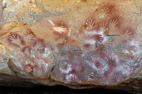 Cuevas de las manos cave of hands painting  santa cruz  argentina Stock Photos