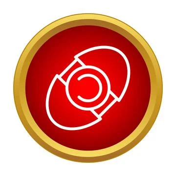 Cufflink accessory icon on red and gold button Stock Illustration