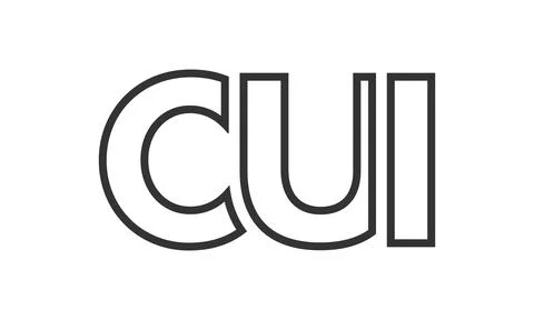 CUI logo design template with strong and modern bold text. Initial based ve.. Stock Illustration