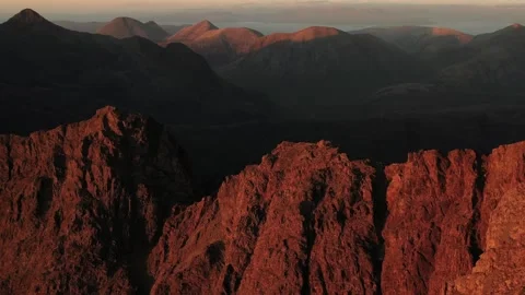 The Cuillin Ridge on the Isle of Skye at Sunset Video stock 309879374
