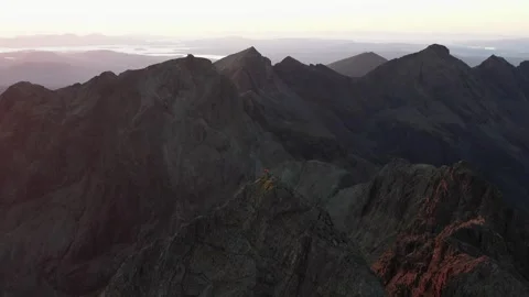 The Cuillin Ridge on the Isle of Skye at Sunset Video stock 309879379