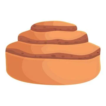 Cuisine cinnamon roll bun icon cartoon vector. Swirl pastry Stock Illustration