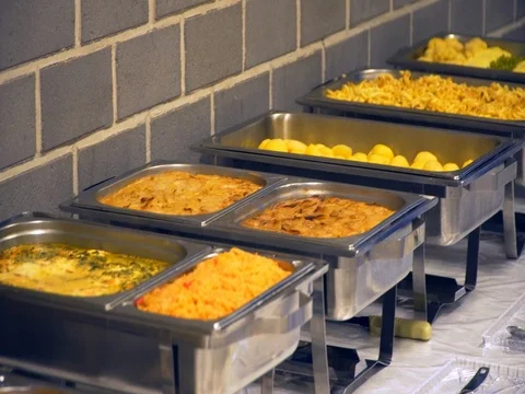 Cuisine Culinary Buffet Dinner Catering Dining Food Celebration Party Concept. Stock Footage 82450461