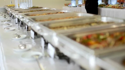 Cuisine Culinary Buffet Dinner Catering Dining Food Celebration Party Concept Vidéo 113067742