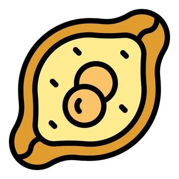 Cuisine khachapuri icon vector flat Illustrazione stock