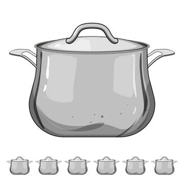 Cuisine sauce pan cartoon vector graphic Stock Illustration