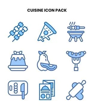 Cuisine Two Colour Scalable Icons Pack Stock Illustration