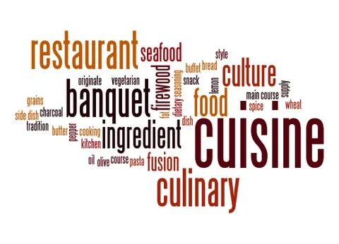 Cuisine word cloud Stock-Illustration