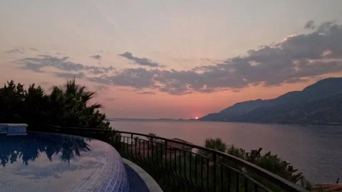 Cukurbag, Kas, Turkey - August 29, 2026 Sunset timelapse over sea Stock Footage 345138591