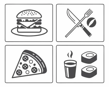 Culinary and Dining Vector Icons Stock Illustration