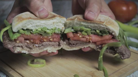 Culinary Art: Preparation and Presentation of Chacarero Stock Footage 263245241