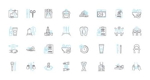 Culinary arts linear icons set. Food, Cuisine, Flavor, Restaurant, Cooking Stock Illustration
