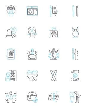 Culinary arts linear icons set. Food, Cuisine, Flavor, Restaurant, Cooking Stock Illustration