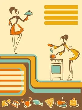 Culinary background in retrostyle Stock Illustration