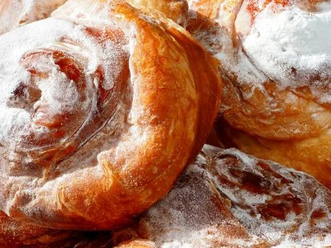 Culinary background of swirled buns 库存照片