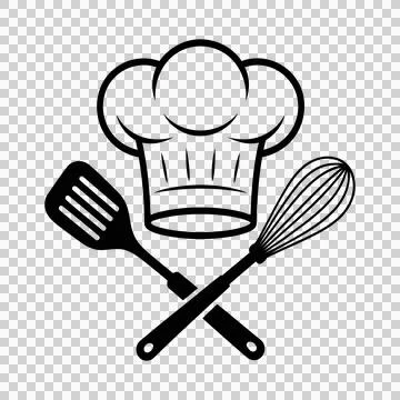 Culinary Chef Hat and Kitchen Tool Icons Illustration