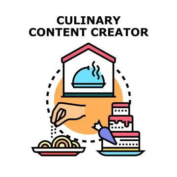 Culinary content creator making food digital online Stock Illustration