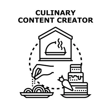 Culinary content creator making food digital online Stock Illustration