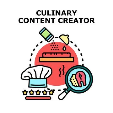 Culinary content creator producing engaging food related media Stock Illustration