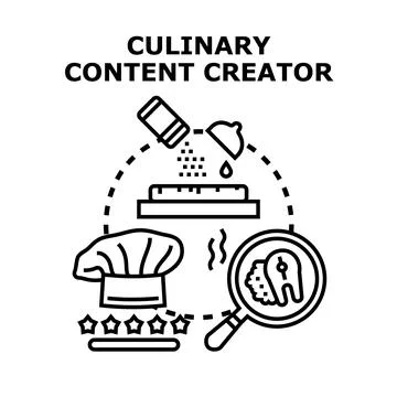 Culinary content creator producing engaging food related media Stock Illustration
