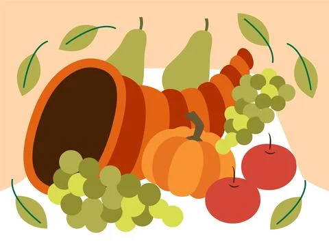 Culinary Cornucopia Concept Illustration Style Stock Illustration