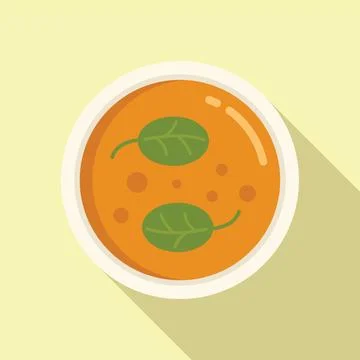 Culinary cream soup icon flat vector. Stew cuisine food Ilustração Stock