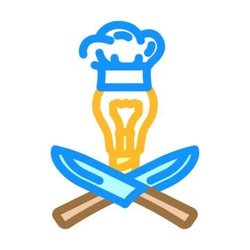 Culinary creativity restaurant chef color icon vector illustration Stock Illustration