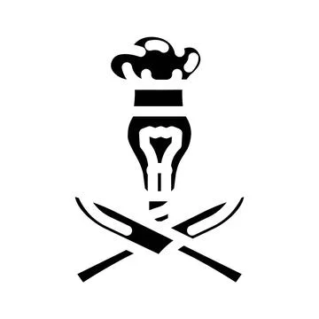 Culinary creativity restaurant chef glyph icon vector illustration Stock Illustration