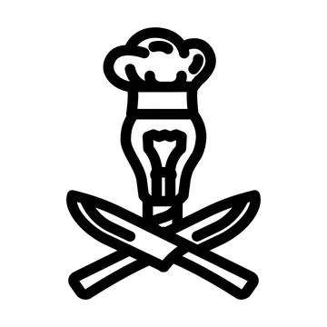 Culinary creativity restaurant chef line icon vector illustration Stock Illustration