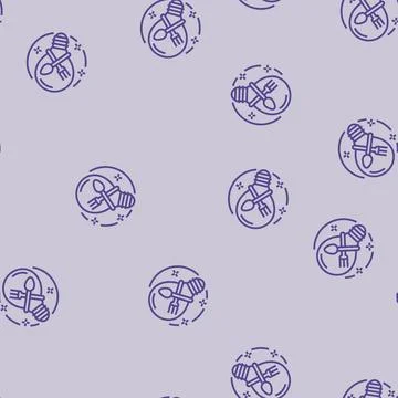 Culinary creativity restaurant chef line seamless pattern Stock Illustration