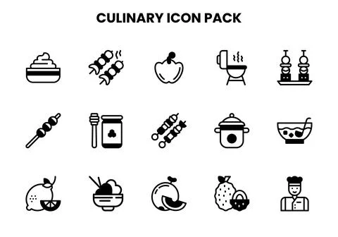 Culinary DuoTone Vector Icons Pack 스톡 일러스트