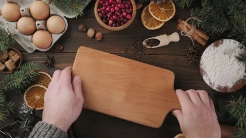Culinary festive background. Ingredients for the dough, top view. Stock Footage 145016459